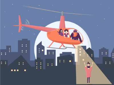Team 2 business character city coworking detective helicopter illustration moon team teamwork vector young