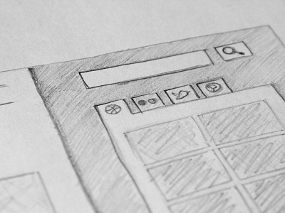 Social Feeds Sketch dribbble feeds flickr layouts pencil pinterest plans sketches social media twitter web design web layouts