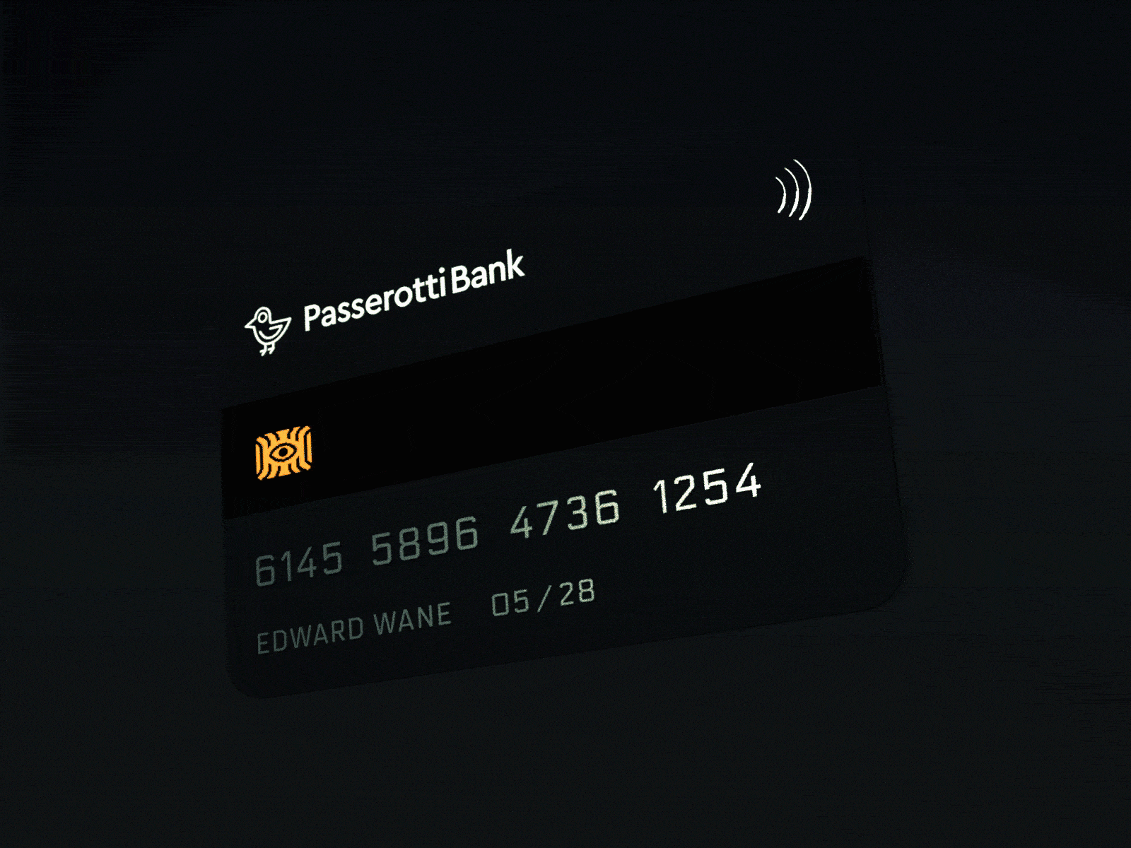 PasserottiBank Card 3d animation black c4d cinema4d concept credit card gif interaction octane payment