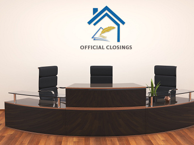 Free Reception Office Interior Logo Mockup new