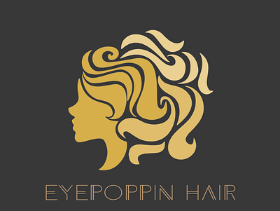 EYE POPPIN HAIR flat logo logo design minimal logo minmalist logo