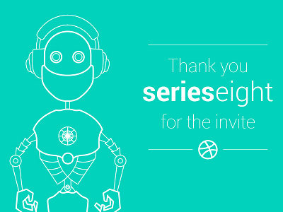Thank You Series Eight drawing dribbble invite illustration line robot vector