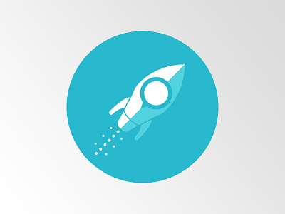 Rocket blue bubble icon illustration rocket space speech vector