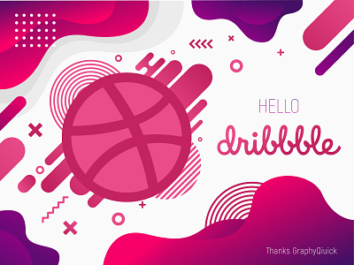 Hello! Dribbble. branding design flat identity illustration illustrator typography ui vector web