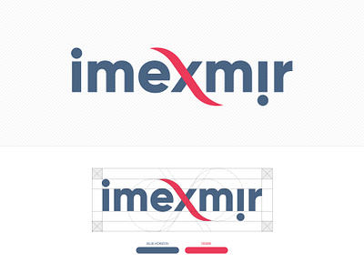 IMEXMIR blue branding cosmetics design desire export flat horizon identity illustrator import logo red typography vector web