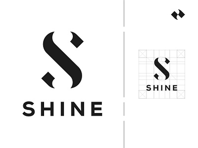 Shine black and white branding design elegant flat identity jewelry logo material materials minimalism minimalist logo minimalistic online shop online store typography vector