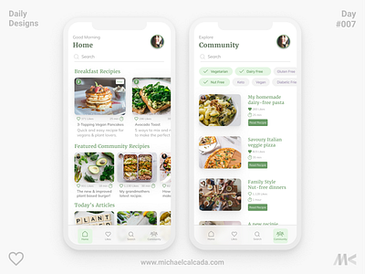 Daily Designs in Quarantine #007 allergy article brand daily dailyui design food food app foodie grandmother green ingredients meals planner recipie recipies ui ux yum yummy