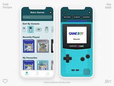 Daily Designs in Quarantine #030 app blue clean colour coronavirus covid19 dailyui design ds gameboy gameboy color mario nintendo pokemon retro sp ui ux