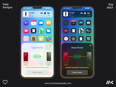 Daily Designs in Quarantine #057 apple apple glass concept coronavirus covid19 daily ui deisgn dailyui ios ios 14 ios 14 beta ios 14 concept ios concept ios design iphone 12 iphone 12 concept passion share power wireless charging wwdc wwdc 2020