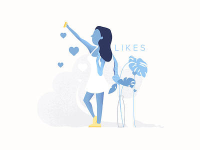 ad-social — Free likes advertising forest free girl illustration likes plants selfie