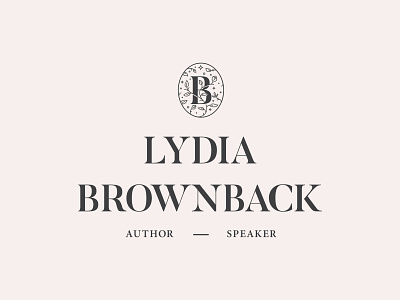 Lydia Brownback Logo author branding clean composition design elegant flat icon identity design illustrator layout logo logotype mark minimal serif speakers typography vector wordmark