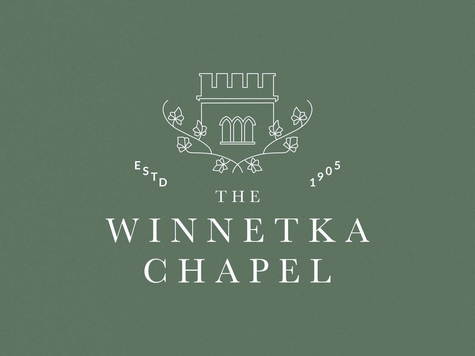 Winnetka Chapel Logo architecture branding chapel clean design flat gif historic icon illinois illustration illustrator layout lockup logo mark minimal tower typography vector