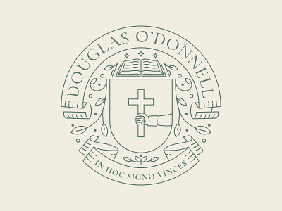 O'Donnell Lockup branding crest design flat green icon illustration illustrator irish layout logo mark minimal typography vector writer