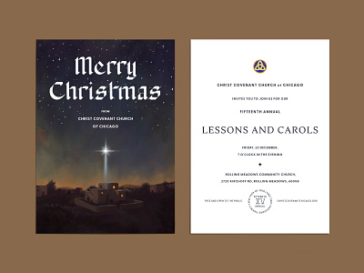 2022 Lessons and Carols Invitation art blackletter christian christmas church design graphic design holiday house illustration illustrator invitation layout star stationary typography vector