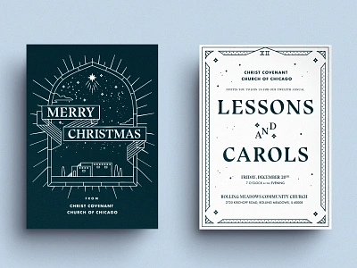 Lessons and Carols art banner blue border carols christian christmas church design holiday house illustration illustrator layout light monoweight star stationary typography window