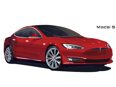 Tesla Illustration car illustration models red tesla