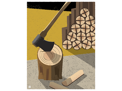Wood-chopping illustration