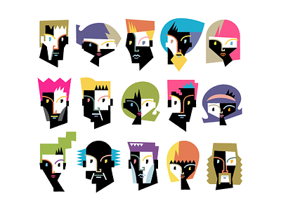 Faces #02 graphic design illustration
