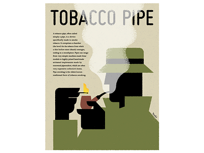 Tobacco pipe graphic design illustration