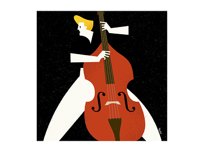 Rockabilly Bass graphic design illustration