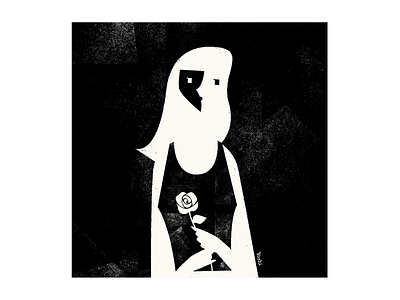 Girl with a rose graphic design illustration