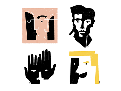 Faces graphic design illustration