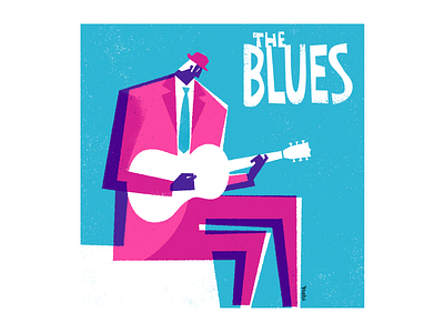 Bluesman graphic design illustration