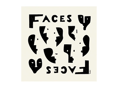 Faces graphic design illustration