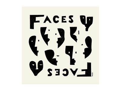 Faces graphic design illustration