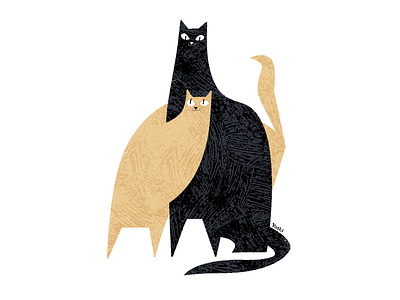 Cats graphic design illustration