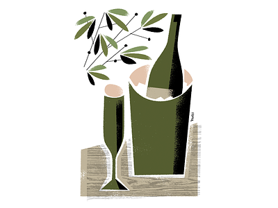 Champagne graphic design illustration