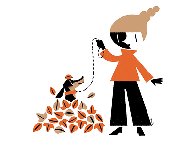 Autumn leaves graphic design illustration