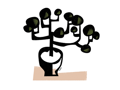 Potted plant graphic design illustration