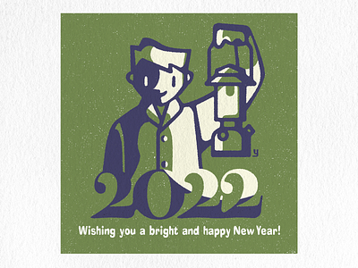 Wishing you a bright and happy New Year! graphic design illustration