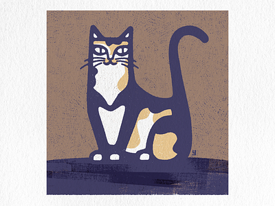 Calico cat graphic design illustration
