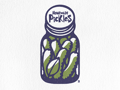 Homemade Pickles graphic design illustration