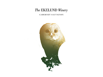 The Ekelund Winery label label owl wine