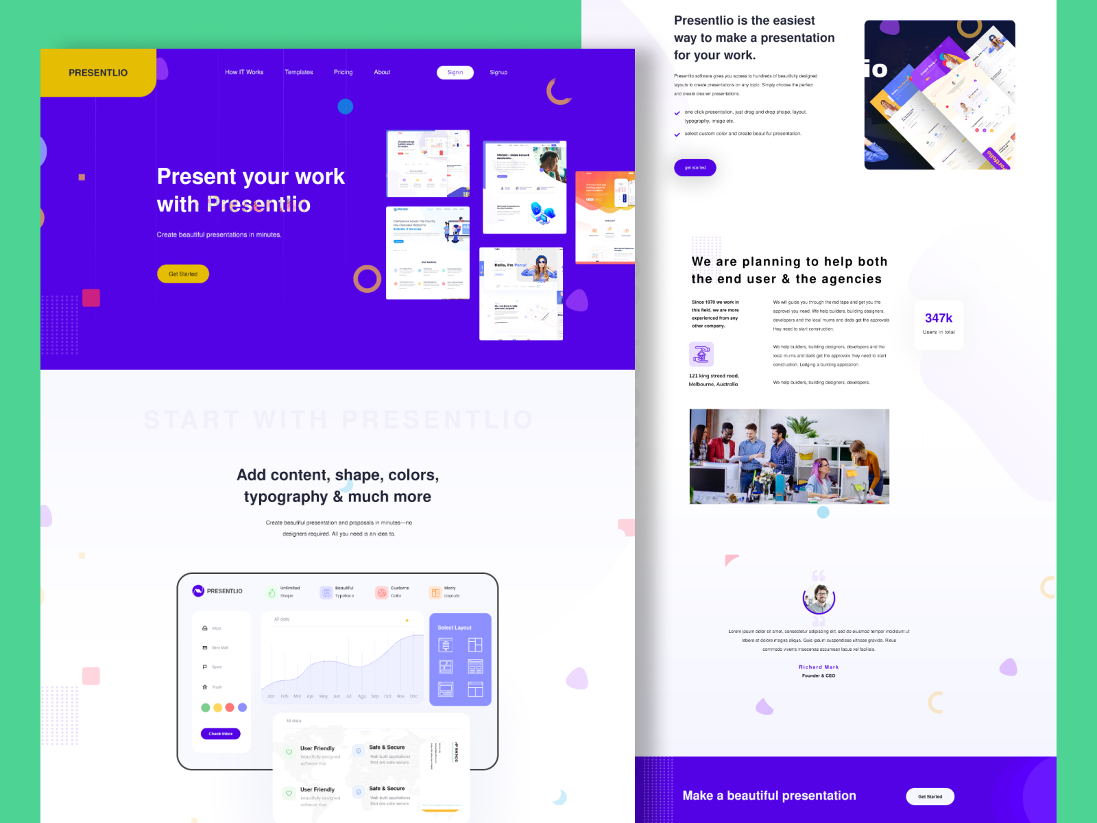 Presentlio website landing page by Haris Hekic on Dribbble