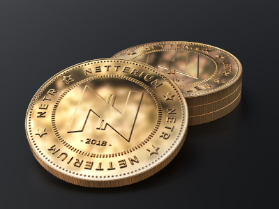 Netterium Gold Coin mockup 3d coin crypto design gold logo mockup netterium