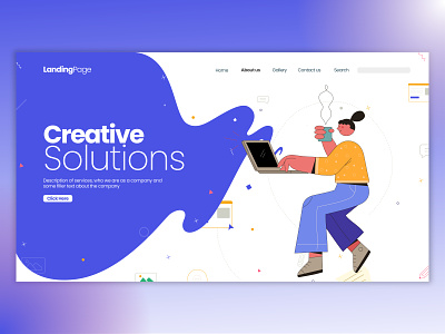 Creative Landing Page 3d app apps tamplate apps ui branding business ui design illustration logo single-page ui website