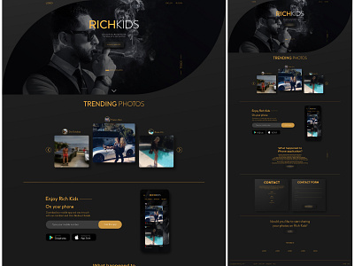 Rich kids web Landing page