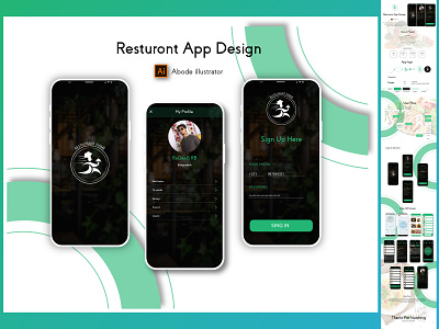 Restaurant landing page app apps tamplate apps ui branding business ui design illustration orange sushi ui website