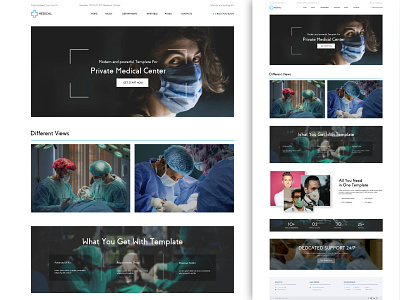 Medical Landing Page Template app apps tamplate apps ui branding business ui dental care design illustration surgery ui website