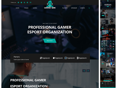 Professional gamer landing page app apps tamplate apps ui branding business ui design illustration logo tournament gaming ui website