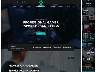 Professional gamer landing page