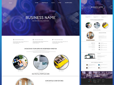 Business web landing page