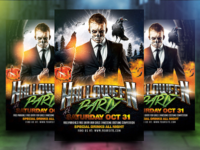 Halloween Party Flyer template halloween halloween party party pumpkin scary