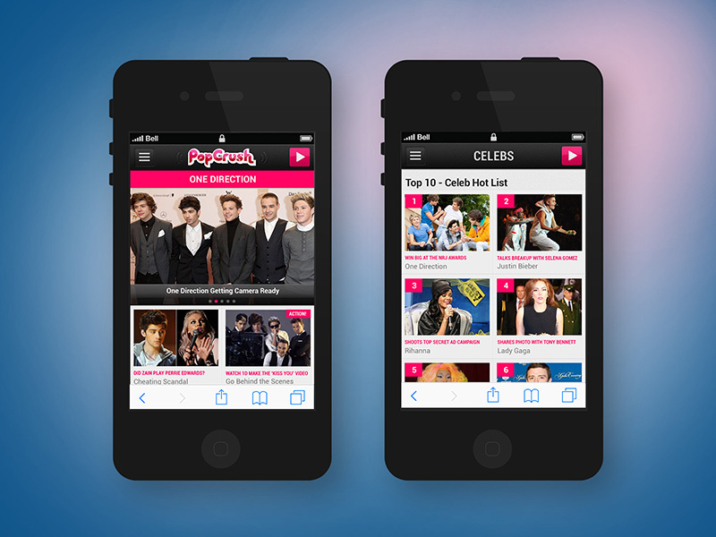 Popcrush.com Mobile-First Design responsive web design visual design ui design