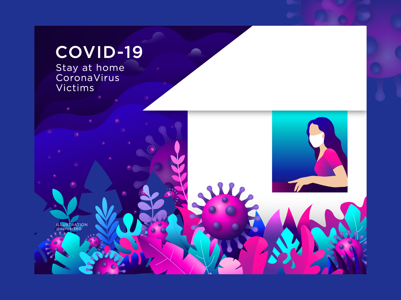 COVID-19 artwork character corona coronavirus covid covid-19 covid19 graphic illustration landing page illustration stayathome ui ux vector victim virus web webbanner webtemplate