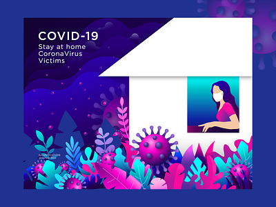 COVID-19 artwork character corona coronavirus covid covid 19 covid19 graphic illustration landing page illustration stayathome ui ux vector victim virus web webbanner webtemplate